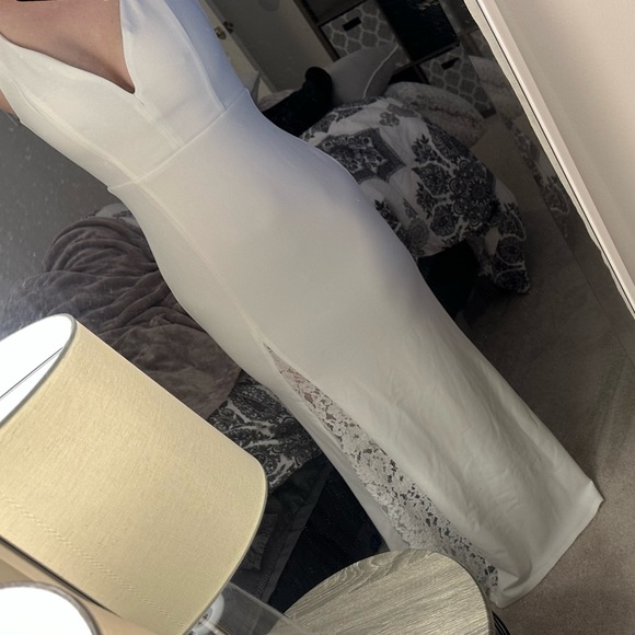 NWOT Lulus Take a Vow White Lace Sleeveless Mermaid Maxi Dress - Picture 4 of 6